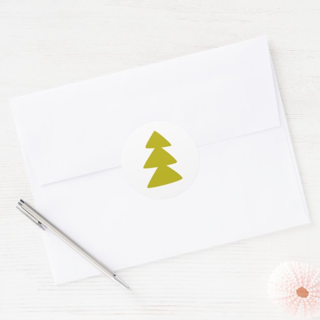 Christmas tree classic round sticker (Envelope)