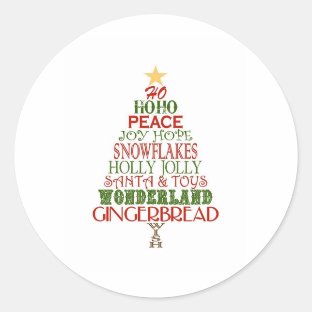 Christmas Tree Classic Round Sticker (Front)