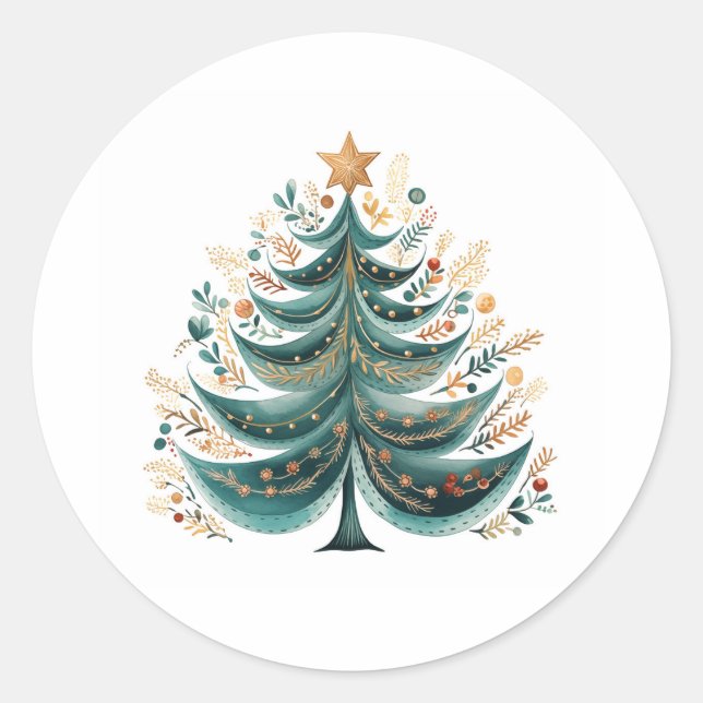 Christmas Tree Classic Sticker (Front)