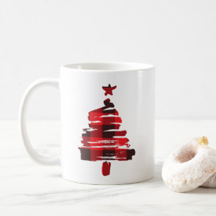 Christmas Tree Coffee Mug, Buffalo Plaid Mug