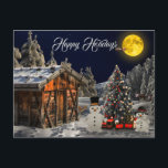 Christmas Tree Colourful Home White Snowman Postcard<br><div class="desc">Christmas Tree Colourful Home White Snowman Postcard. Elegant,  beautiful,  modern design. With easy to use Zazzle menu;  Fonts style,  size and colours can be changed.</div>