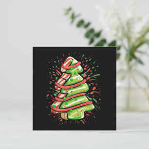 Christmas Tree Cookie Brushstroke Splatter Preppy  Holiday Card