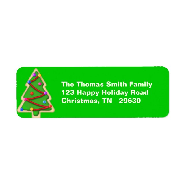 Christmas Tree Cookie Return Label (Front)