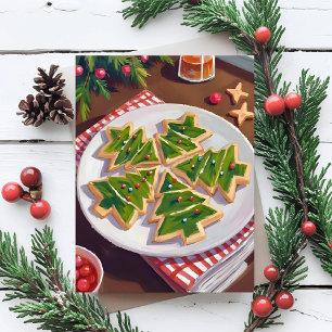 Christmas Tree Cookies Holiday Postcard