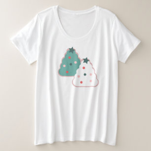 Christmas Tree Cookies Sprinkles Dots Plus Size T-Shirt