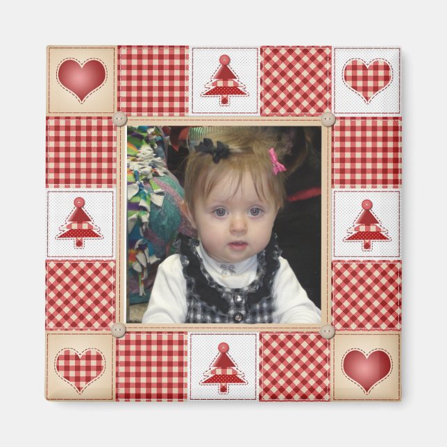 Christmas Tree Country Border Christmas Magnet (Front)