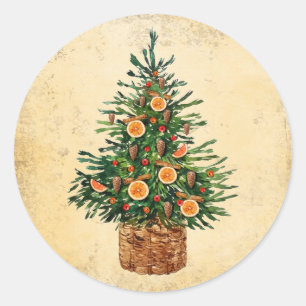 Christmas Tree Country Farmhouse Xmas Holiday Classic Round Sticker