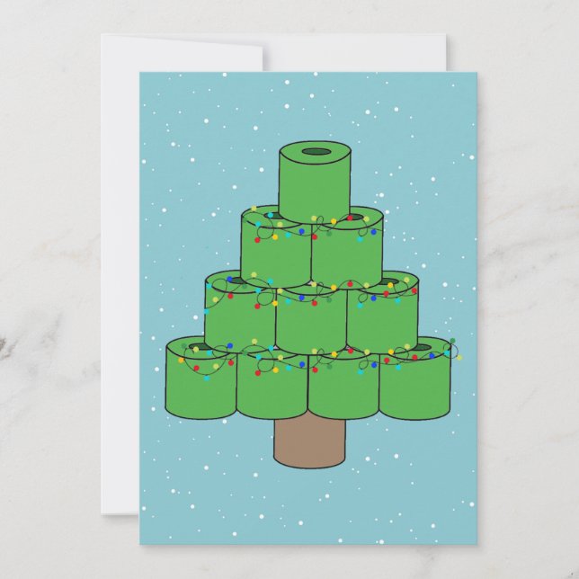 Christmas Tree Covid 2021 Toilet Paper Funny Holiday Card (Front)