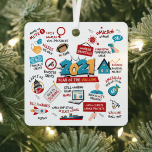 Christmas Tree Covid Vaccine Year Keepsake Metal Tree Decoration