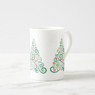 Christmas Tree Custom Bone China Mug Cup