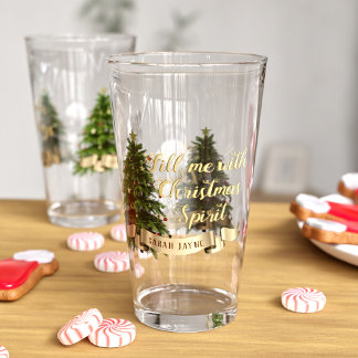 Christmas Tree Custom Funny Holiday Glass 
