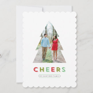Christmas Tree Cut Out Holiday Cheers Card