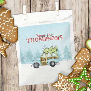 Christmas Tree Cute Car Snowflake Personalised Favour Bags