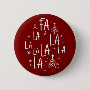 Christmas Tree Cute Holiday Fa La La La Cozy 6 Cm Round Badge