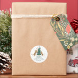 Christmas Tree Cute Tigers Merry Christmas Retro Classic Round Sticker<br><div class="desc">This is beautifully designed with a charming Christmas tree,  cute tigers,  and retro Merry Christmas typography.</div>