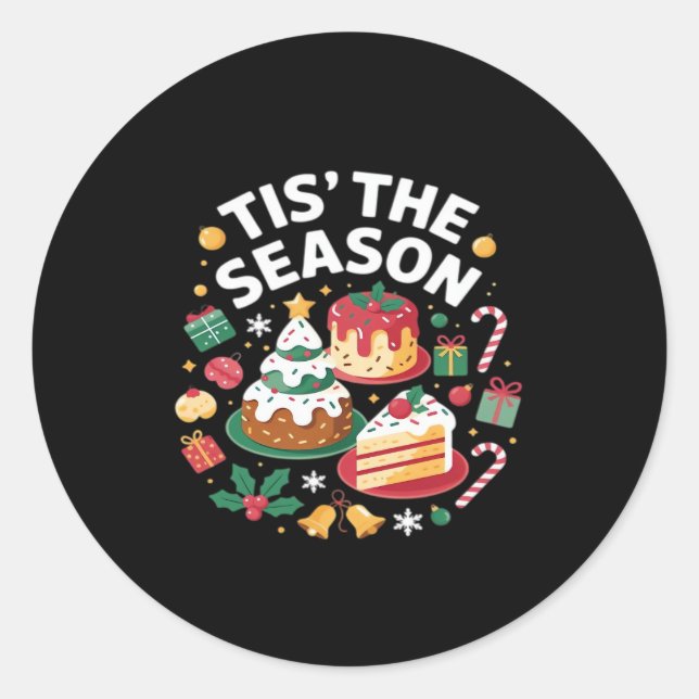 Christmas Tree Cute - Tis The Season Classic Round Sticker (Front)