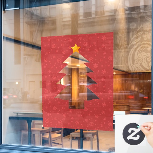 Christmas Tree Cutout with Star  (Cafe Window)