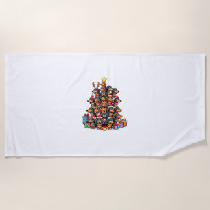 Christmas Tree Dachshund Sausage Dog Dachshunds Beach Towel