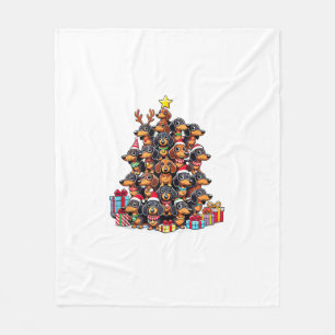 Christmas Tree Dachshund Sausage Dog Dachshunds Fleece Blanket