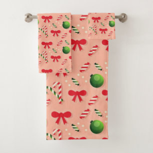 Christmas Tree Decor Pattern Bath Towel Set