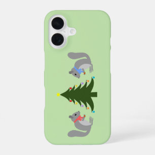 Christmas Tree Decorating Squirrels iPhone 16 Case