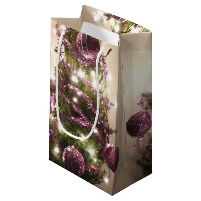 Christmas Tree Decoration Lights Festive Gift Bag (Front Angled)