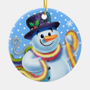 Christmas tree decoration Snowman and tinsel.
