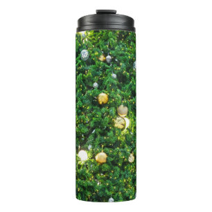 Christmas tree decorations background. vintage Gol Thermal Tumbler