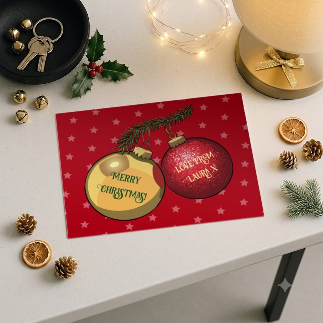 Christmas Tree Decorations Custom Text Artwork Postcard (Creator Uploaded)