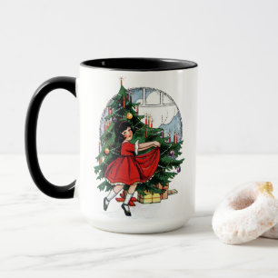 Christmas Tree Decorations Vintage cute xmas girl  Mug