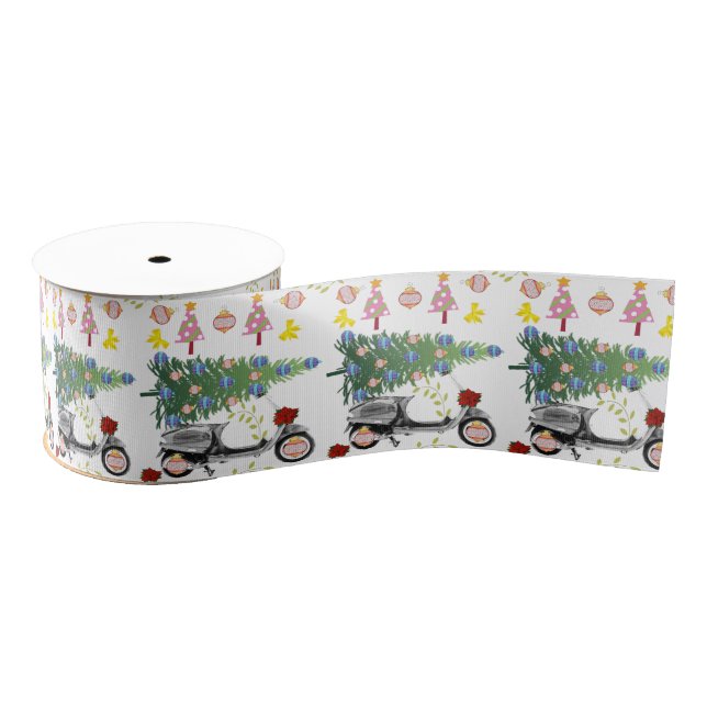 Christmas Tree Decorative Ribbon Grosgrain Ribbon (Spool)