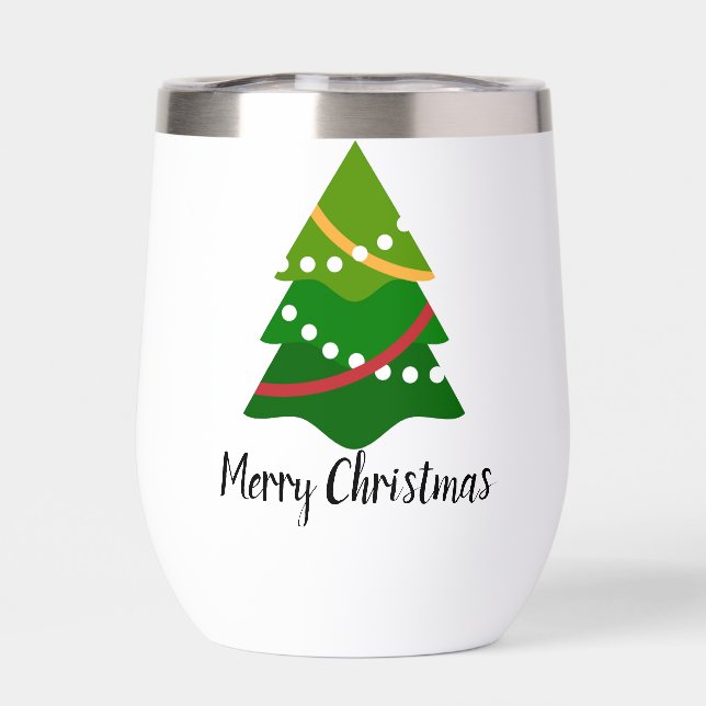 Christmas Tree Design Thermal Wine Tumbler (Back)