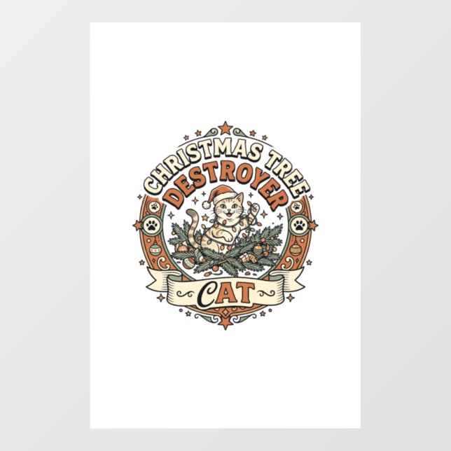 Christmas Tree Destroyer Cat Christmas Tree Destro (Sheet)