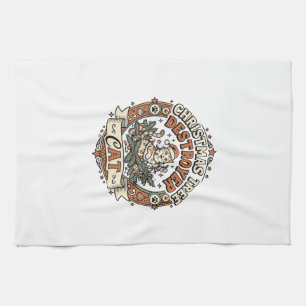 Christmas Tree Destroyer Cat Christmas Tree Destro Tea Towel
