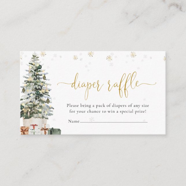 Christmas Tree Diaper Raffle Enclosure Card (Front)