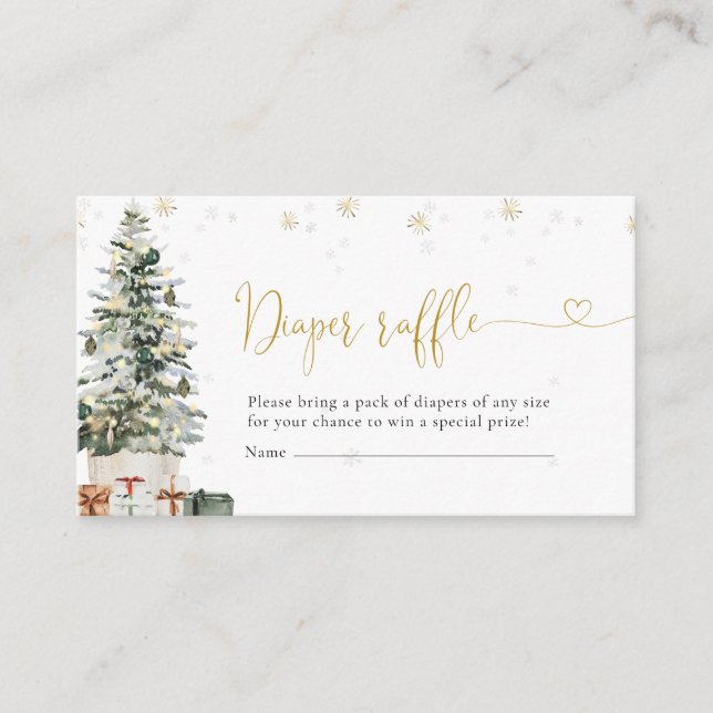 Christmas Tree Diaper Raffle Enclosure Card (Front)