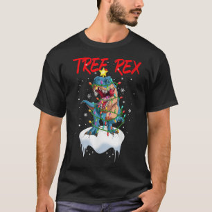 Christmas Tree Dinosaur Fairy Lights Christmas Tre T-Shirt