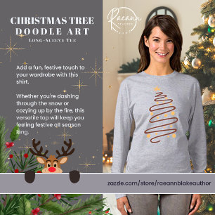 Christmas Tree Doodle Art Long Sleeve T-Shirt