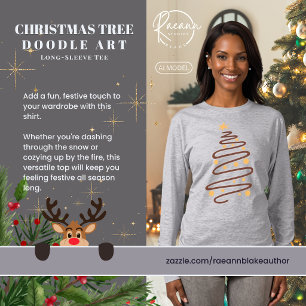 Christmas Tree Doodle Art Long Sleeve T-Shirt