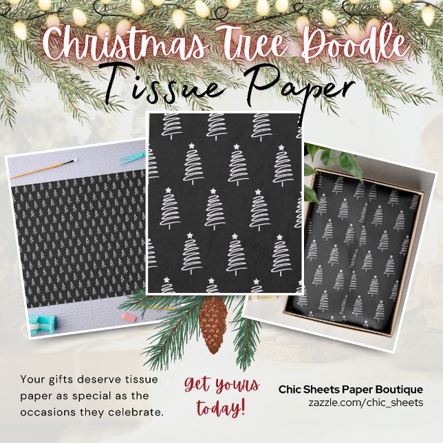 Christmas Tree Doodle Design Tissue Paper (Creator Uploaded)