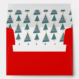 Christmas Tree Doodle Theme Holiday Red Envelope