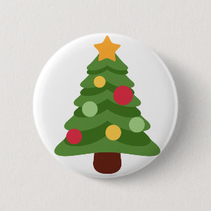 christmas tree emojis 6 cm round badge