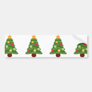 christmas tree emojis bumper sticker