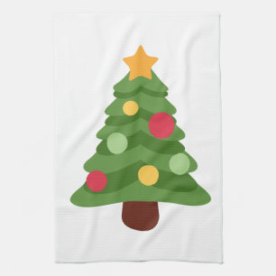 christmas tree emojis tea towel