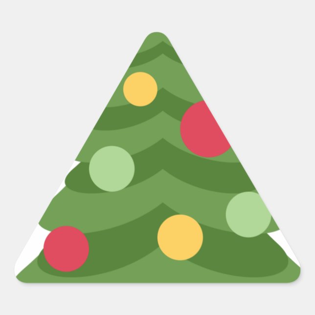 christmas tree emojis triangle sticker (Front)