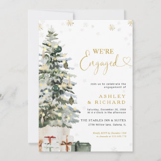 Christmas Tree Engagement Party Invitation