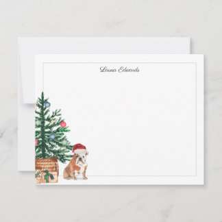 Christmas Tree English Bulldog Holiday Card