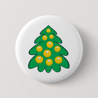 Christmas Tree Face 6 Cm Round Badge