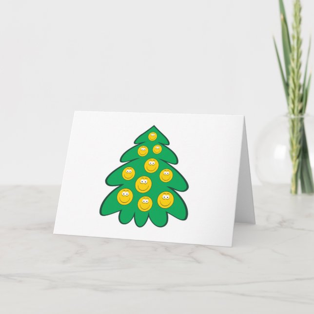 Christmas Tree Face Holiday Card (Front)