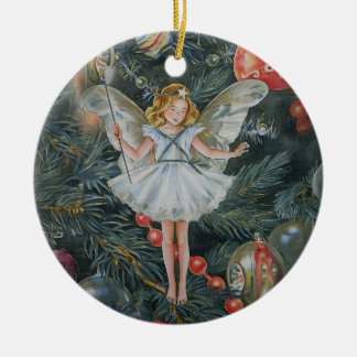 Christmas Tree Fairy Ornament, Personalised Ceramic Tree Decoration